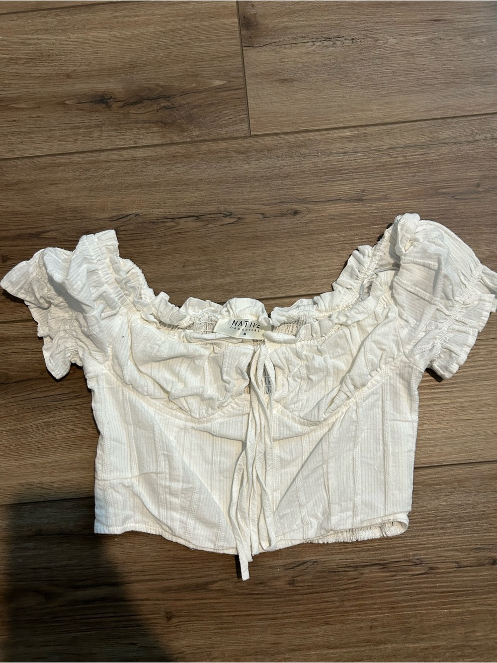 Native Daughters Ruffled Corset Crop Top, Size M